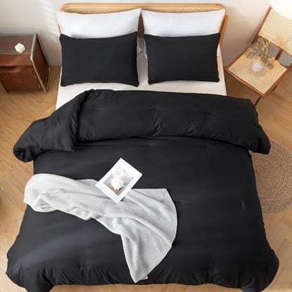 ROSGONIA Alaskan King Comforter, Black, 136x120 Soft Bedding Blanket Quilt