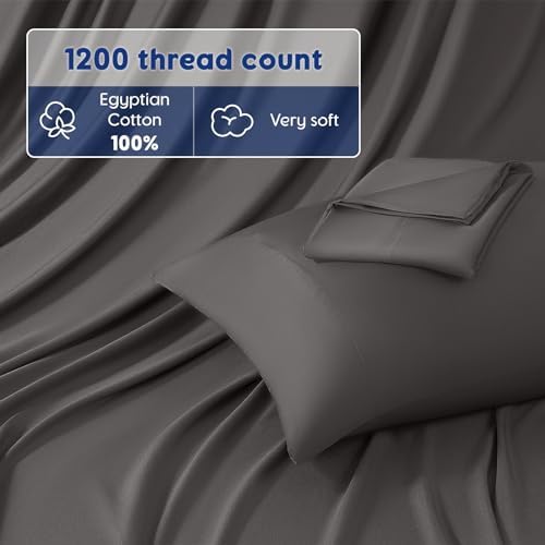 SONORO KATE 100% Egyptian Cotton Sheets,1200 Series,Queen Size