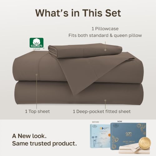 California Design Den Softest 100% Cotton Sateen Twin Sheets Set, 3 Pcs Set