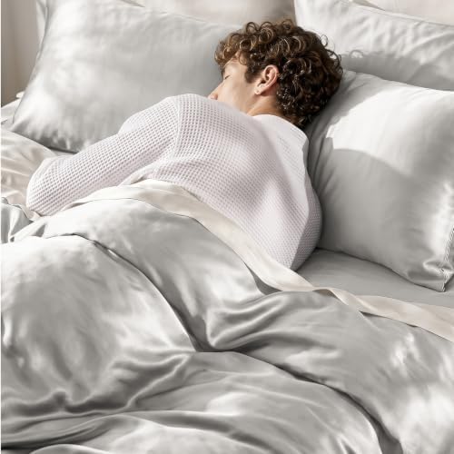 EverGrace 100% Rayon from Bamboo Duvet Cover Set, King Size, Frost Gray