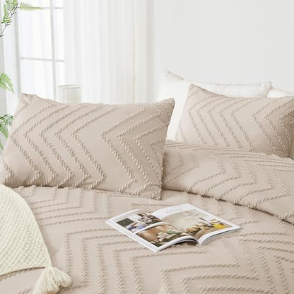 Andency Khaki Oversized Queen Comforter Set, 3 Pieces Bedding Set