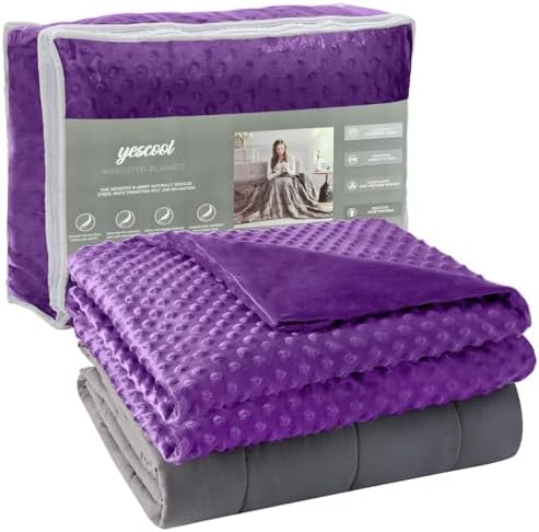 yescool Weighted Blanket (7 lbs, 41" x 60", Violet) Heavy Blanket for Sleeping Perfect for 60-90 lbs, Breathable Blanket with Premium Glass Bead, Machine Washable