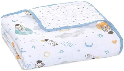 aden + anais essentials Dream Blanket, Muslin Baby Blankets for Girls & Boys, Ideal Lightweight Newborn Nursery & Crib Blanket, Unisex Toddler & Infant Bedding, Shower & Registry Gift, Space Explorers