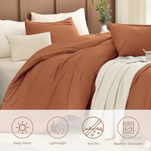 Masaca 120x120 Oversized King Comforter,Pinch Pleated Pumpkin California King Comforter Set Lightweight Rustic Farmhouse Microfiber Extra Large Bedding 3PCS