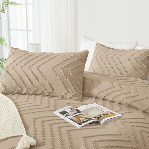 Andency Taupe Oversized Super King Comforter Set 120x120 Extra Large