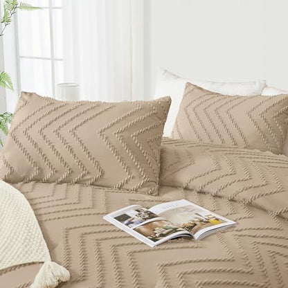 Andency Taupe Oversized Super King Comforter Set 120x120 Extra Large