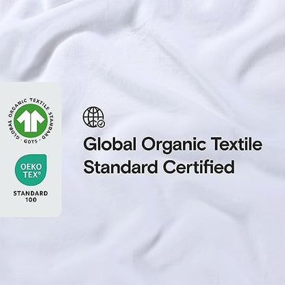 Sijo Stone Washed Organic French Linen Bed Sheet Set, GOTS Certified Organic, Best Cooling Linen Sheet Award by Sleep Foundation, 4 Piece - 2 Pillowcases, 1 Fitted and 1 Flat (Snow, Full)
