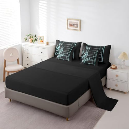 Sports King Comforter Set 7 Pieces for Boys Football Bedding Comforter Sets, Soccer Game Bed in a Bag Black Teal Blue Bedding Set, Neon Blue Rugby Field Bed Sheets Set Lightweight (Black Reversible)