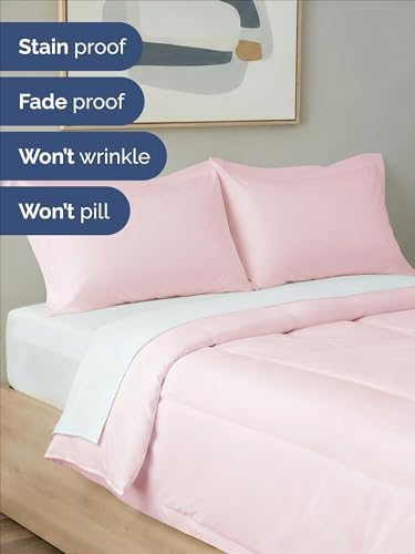 King Comforter Set - Lavender Pink All Season Bedding - 3 Piece Bed Set