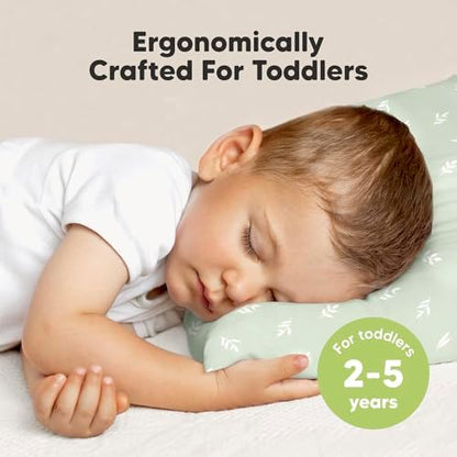 KeaBabies 2pk Toddler Pillows 2 Year Old to 5,13x18 Kids Pillow (Herb)
