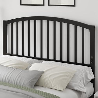 Weehom Metal Full Headboard Only with LED Lights and USB, Black