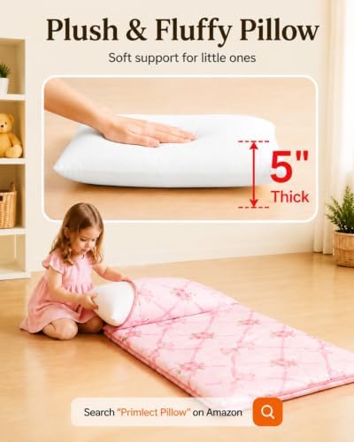Primlect Toddler Nap Mat with Pillow, Thickened Extra Large Sleeping Bag
