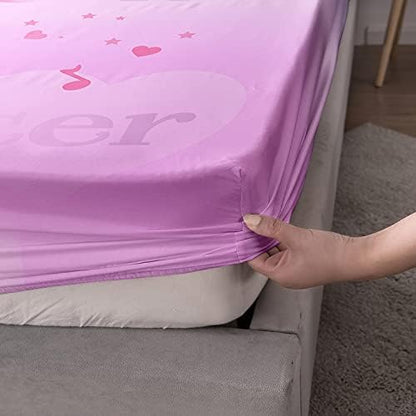 HOSIMA African American Black Girl Twin Fitted Sheet with 2 Pillowcases.