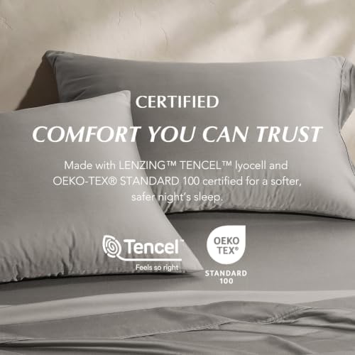 EverGrace Tencel™ Sheet Set, Breathable & Cooling, Cal.King, Fog Gray