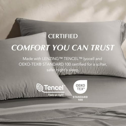 EverGrace Tencel™ Sheet Set, Breathable & Cooling, Cal.King, Fog Gray