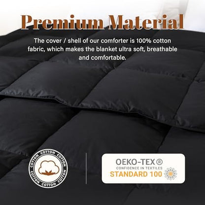 Cosybay Feather and Down Fiber Comforter Insert Twin, 100% Cotton Cover