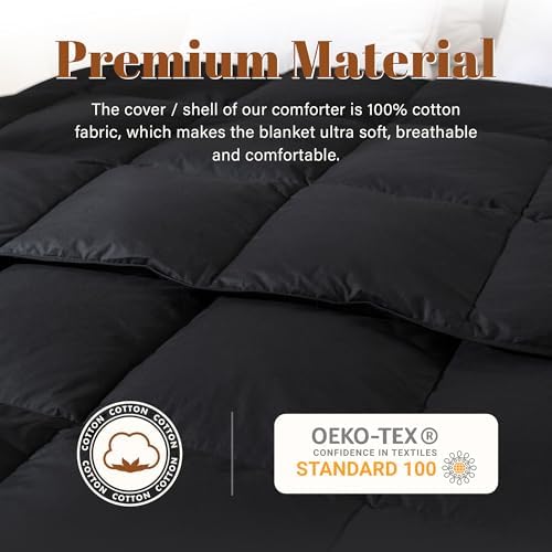 Cosybay Feather and Down Fiber Comforter Insert King, 100% Cotton Cover