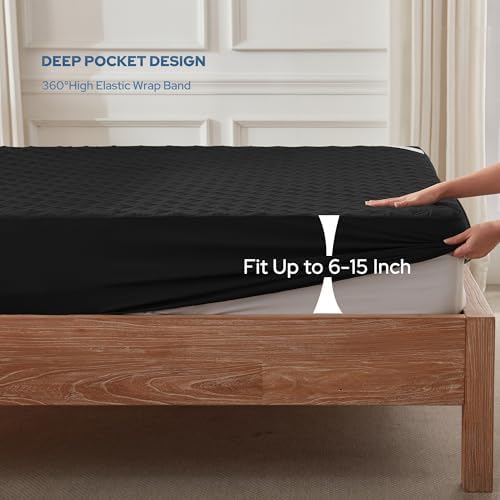 2 Pack Waterproof Mattress Protector Twin Size, Deep Pocket Fit, Washable