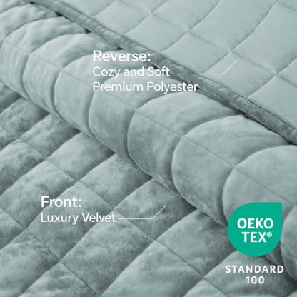 BEDELITE Velvet Quilt Set Queen Size, Luxury Velvet Comforter Bedding
