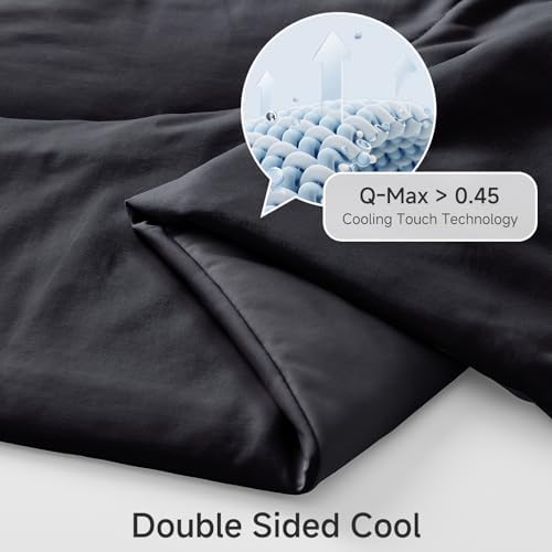 HOMFINE Cooling Comforter for Hot Sleepers Twin/Twin XL, Black 60"x90"