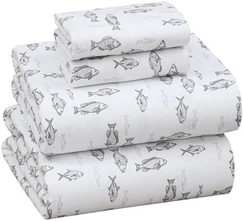 RUVANTI Flannel Sheets Queen Size, Fisherman's Tale