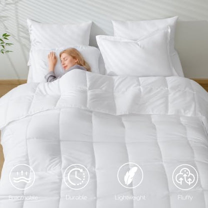 HIG 3pc White Twin/Twin XL Bedding Comforter Set Duvet Insert Blanket