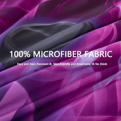 ZRNBAST Purple Gamer Bedding Set 6 Pieces Bed in a Bag Full Comforter Set