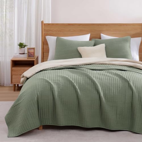 Oversized King Quilt-Sage Green Lightweight Bedspreads Quilt Bedding Set