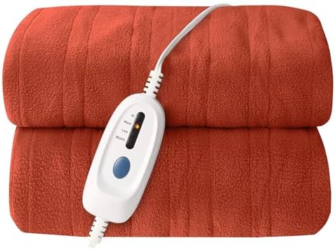 Electric Heated Blanket Full Size 72x84, Orange