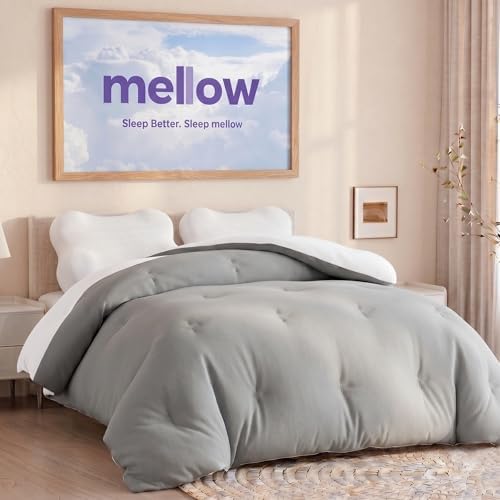 Mellow Marshmellow Comforter, Oeko-TEX Fabric (Gray, Full/Queen)