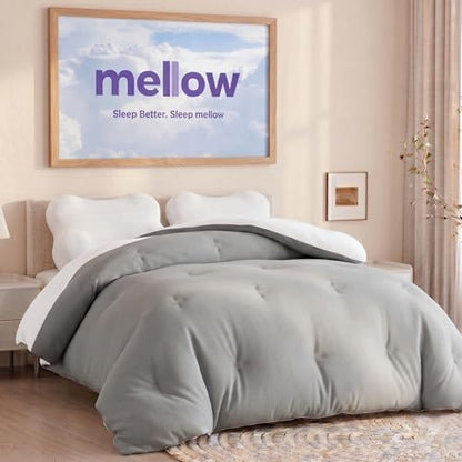 Mellow Marshmellow Comforter, Oeko-TEX Fabric (Gray, Full/Queen)