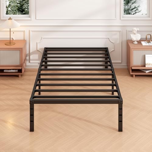 Hafenpo 12 Inch Twin Bed Frame, Under Bed Storage, Black