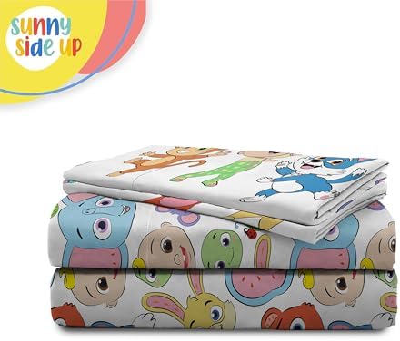 Sunny Side Up CoComelon Full Size Sheeet Set - 4 Piece Kids Animals Bedding Set Includes Pillow Cover - Super Soft Microfiber Sheets