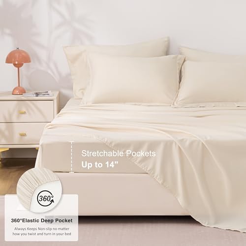 Love's cabin Full Comforter Set Beige, 7 Pieces Full Bed in a Bag, All Season Bedding Sets with 1 Comforter, 1 Flat Sheet, 1 Fitted Sheet, 2 Pillowcase and 2 Pillow Sham