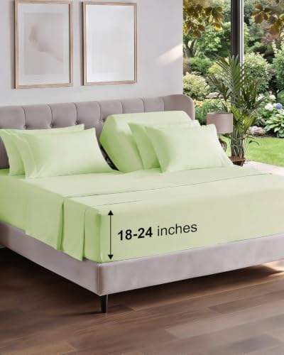 Extra Deep Flex Top Split Head King Sheet Set - 6pc Sheets - Sage Green
