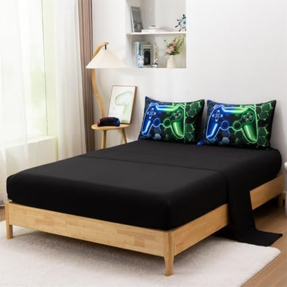 NTBED 5pcs Twin 3D Gaming Comforter Set for Boys Kids Gamer Bedding Sets