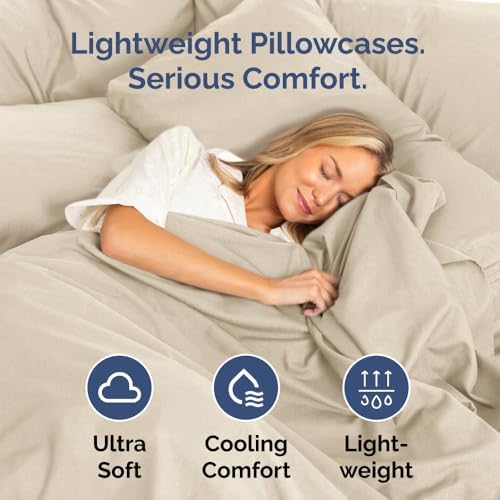 Queen Pillow Cases Set of 10 - Ultra Soft Cozy Pillowcase Covers - Wheat