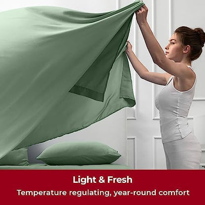 Mellanni Iconic 5-Piece, Ultra Soft Sheet Set (Split King, Sage)
