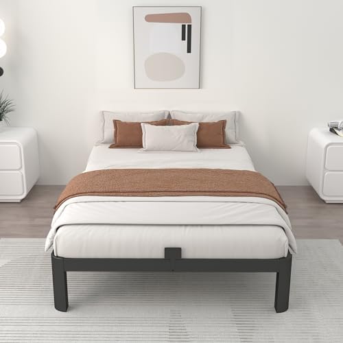 ITIMIDI 10 Inch Twin Platform Bed, Heavy Duty Steel, No Box Spring, Black