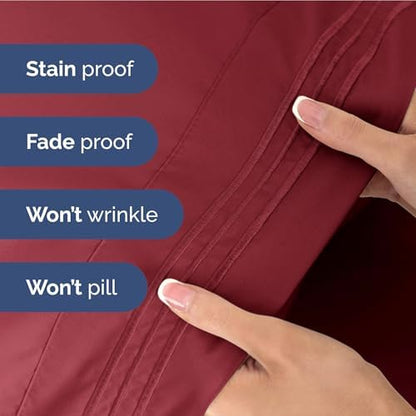 Twin XL Size 3 Piece Sheet Set - Ultra Soft & Cooling Bed Sheets - Berry
