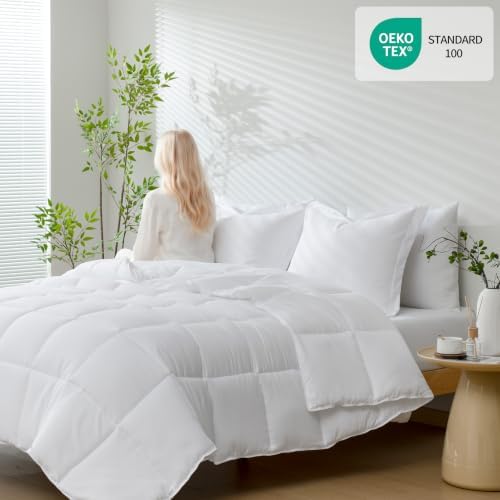 HIG 3pc White Queen Size Bedding Comforter Set Duvet Insert Blanket