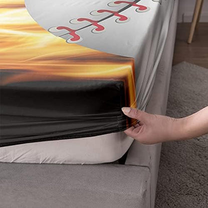HOSIMA Teens Sports Baseball Bedding Full,1 Fitted Sheet+2 Pillowcases.