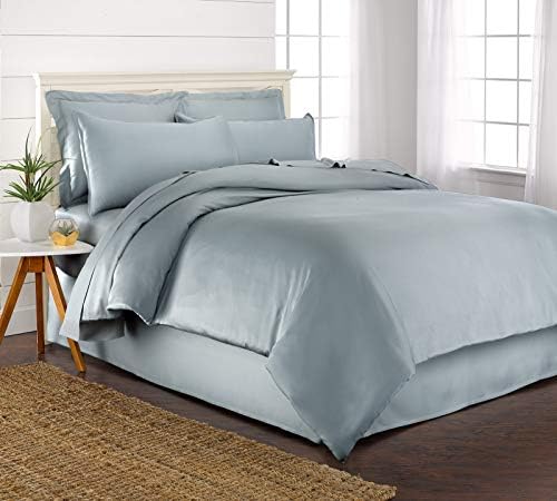 King Duvet Cover by Pure Bamboo, 3 Piece Set, Genuine 100% Organic Viscose Derived from Bamboo, Luxuriously Soft and Cooling, 2 Pillowcases (King, Sterling Blue)