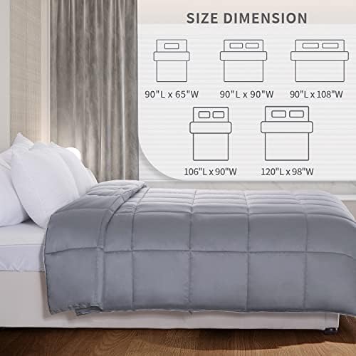 NEXHOME PRO Viscose from Bamboo Cooling Comforter,Light Grey Queen Lightweight Organic Natural Duvet Insert, Summer Bedding Blanket Cool for Hot Sleepers, 8 Corner Tabs(90"x 90")