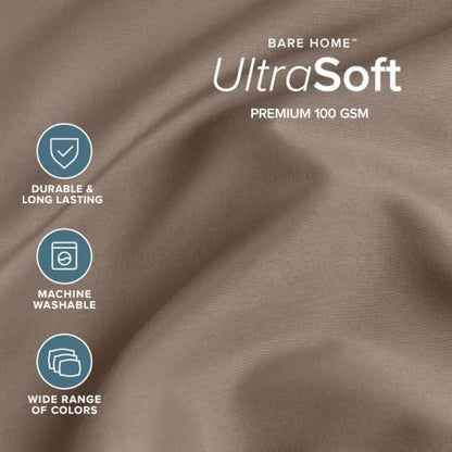 Bare Home Split King Sheet Set - 1800 Ultra-Soft (Split King, Taupe)