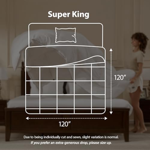 Pacific Coast Goose Down Fiber Comforters Super King Duvet Insert, All Season White Comforter, 3D Hidden-Stitch Baffle Box Design, 8 Tabs, Gifts for Women/Men, Extra Fluffy Luxury Duvet (120"x120")