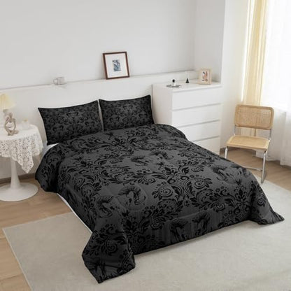 Feelyou Gothic Comforter Set Twin Size Bedding Set