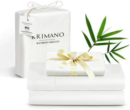 Bamboo Viscose Sheet Set Twin Size, Cooling Sheets Bed Set 3pcs