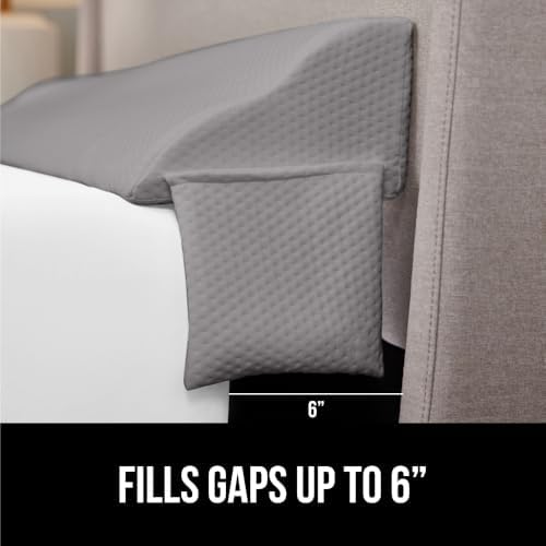 GORILLA GRIP Patented Bed Wedge Pillow for Headboard Gap, Twin/XL,Soft Gray