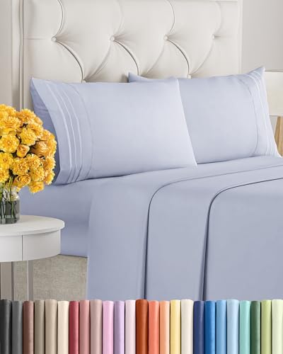 Full Size 4 Piece Sheet Set - Soft & Cooling Sheets - Light Dusty Purple